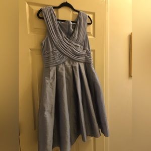 Adrianna Papell Tafetta Fit & Flare, Sz 16, Steel Blue